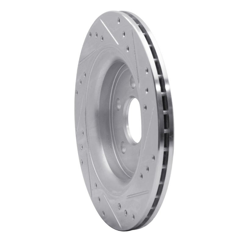 Volvo V60 Brake Rotor (1) - Rear Left - R1 Concepts - Drilled & Slotted - Silver - `07-`18